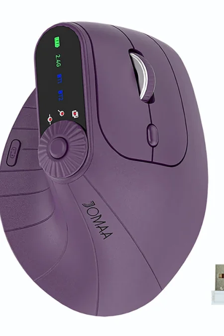 Vertical Ergonomics Wireless Mouse 2.4G/bluetooth 1000-2400DPI Type-C Rechargeable Silent Mice