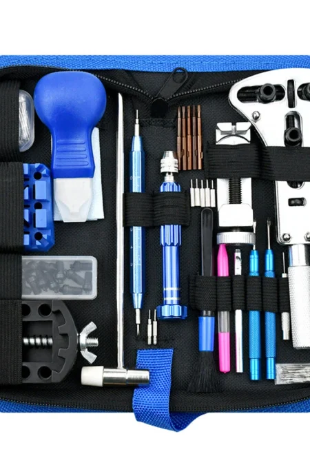 212pcs Watch Repair Tool Kit - Aluminum Alloy Watchmaker Set with Pry Knife, Screwdrivers, Pin Hammer, Band Link Tools f