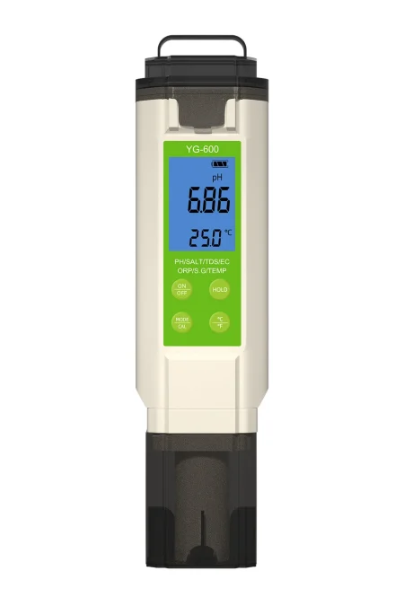 7-in-1 Water Quality Tester YG-600 Digital pH Meter EC TDS Salt ORP Temperature Tester for Aquarium Pool Hydroponics Acc