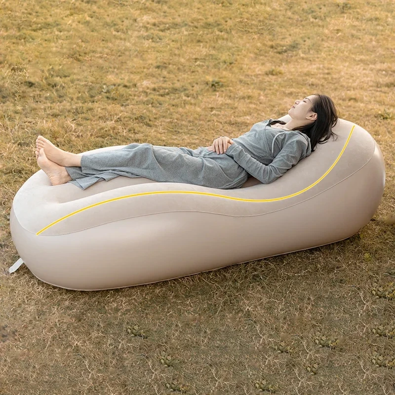 Xmund Fast Inflatable Air Sofa Bed, Outdoor Portable Air Mattress, Lazy Camping Automatic Inflatable Sleeping Mat 175*68