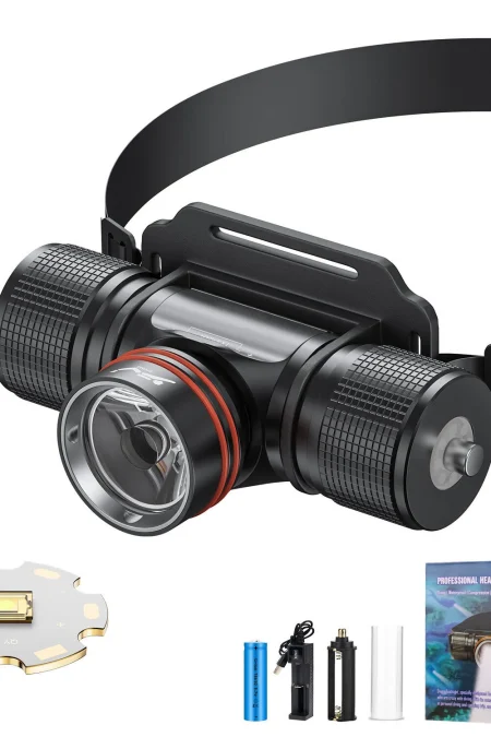 1500LM 40M Underwater Bright Diving Headlamp with 18650 Battery IPX8 Waterproof LED High Power Head Flashlight Scuba Hea