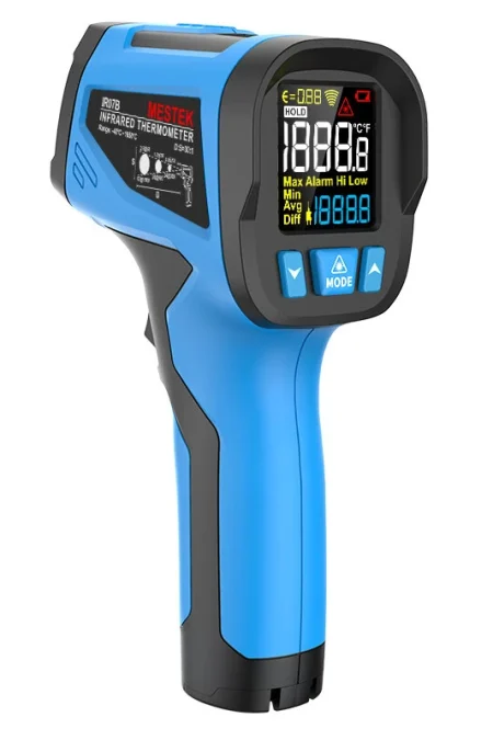 Handheld Infrared Thermometer IR07 IR07A IR07B Wide Temperature Range VA Screen High Precision Laser Adjustable Emissivi