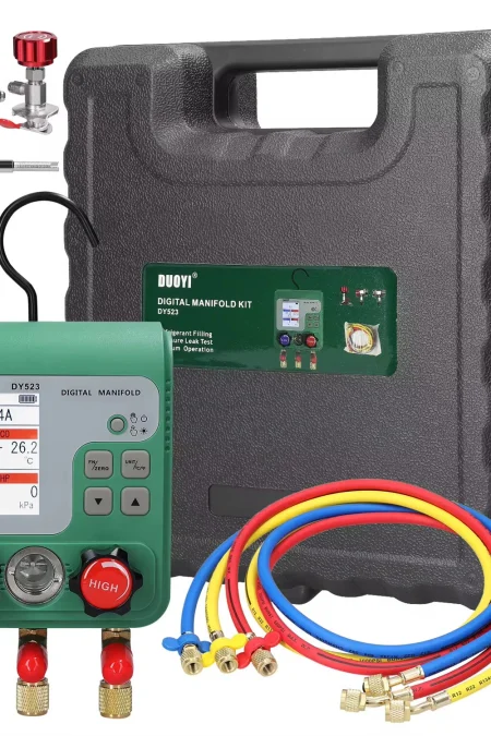 Electronic HVAC Manifold Gauge MT02 Dual Pressure Tester 92 Refrigerants Digital Processing for Auto Repair High Stabili