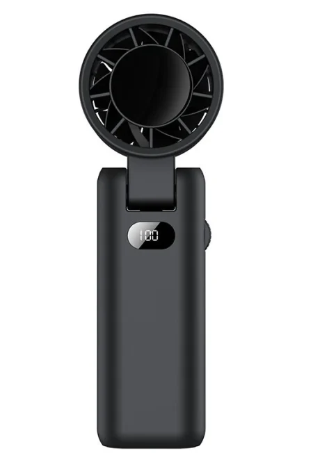 Handheld Fan Mini Fan with Digital Display 180° Folding Multi-Angle Air Supply USB Fan 3600mAh High Speed Fan