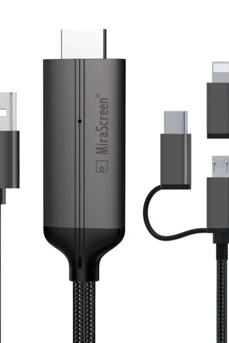 MiraScreen 3-in-1 USB to HDTV Cable 1080P HD Video Conversion Cable Same Screen Cable TV Computer 2 Meters Screen Projec