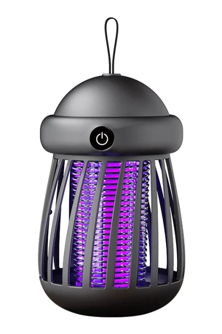 USB Rechargeable Mini UV Mosquito Killer Lamp 360° Coverage 3000V Electric Grid Dual UV & Night Light Modes Portable Ind