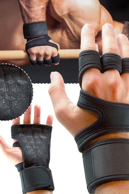 Weightlifting Protective Hand Gloves Full Palm Protection Non-slip For Cycling Pull-ups Dumbbell Bench Fitness