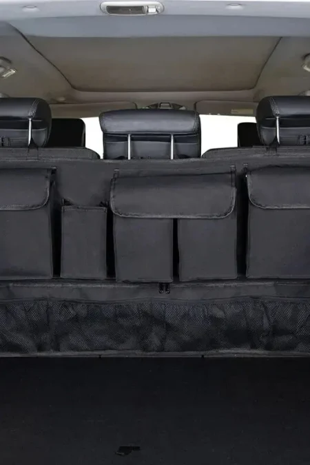 Car Trunk Organizer Oxford Cloth Backrest Storage Bag Multi-functional Net Hanging Bag Car Seat Back Hanging Storage Bag