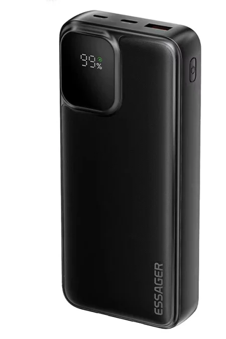 ESSAGER ES-D023 22.5W 37/74Wh 10000/20000mAh Digital Display Power Bank with 2 Integrated Cables External Battery Power