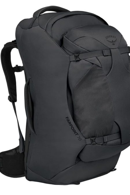 Osprey Farpoint 70L Travel Backpack for Men with External Gear Attachment Loops (Tunnel Vision Gray)