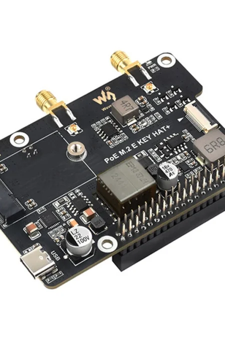 Raspberry Pi 5 PCIe to M.2 E Key Adapter Board with PoE Support 25W 5V 12V Output WiFi 7 6 AX210 AX200 BE200 Bluetooth U