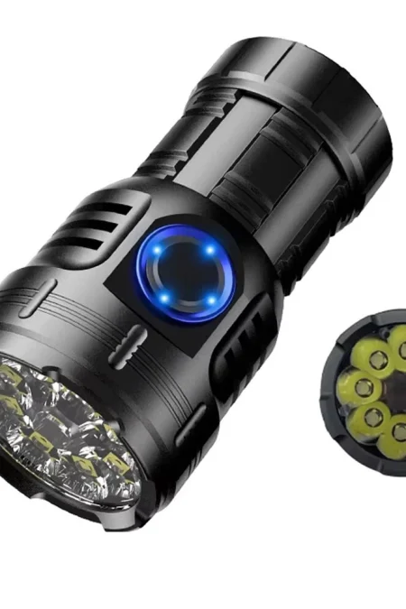 8pcs LED Powerful LED Flashlight USB Rechargeable Camping Lantern EDC Torch Outdoor Pocket Light Portable Magnetic Clip