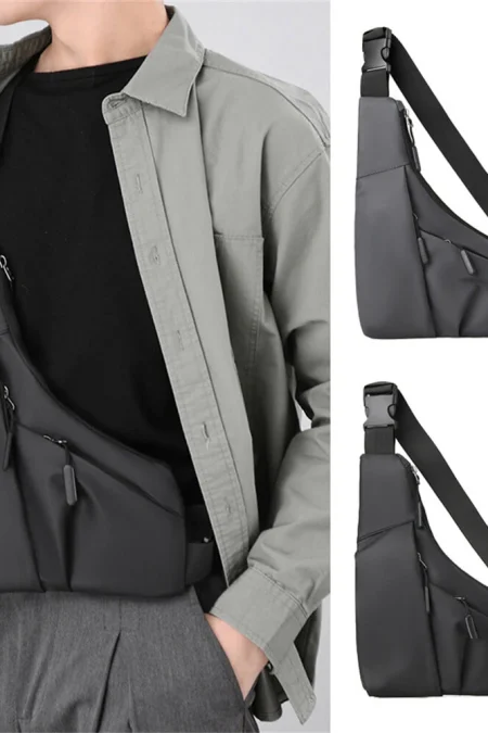 Fashion Anti-Theft Men's Chest Bag Casual Outdoor Sports Waterproof Cycling Triangle Sling Bag with Multiple Compartment