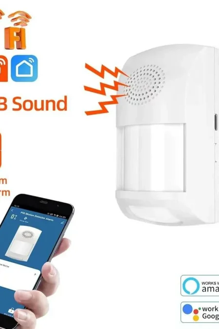 Tuya WiFi Infrared PIR Motion Sensor Security Protection Presence Sensor Detector Burglar Sound Alarm Smart Life Work wi