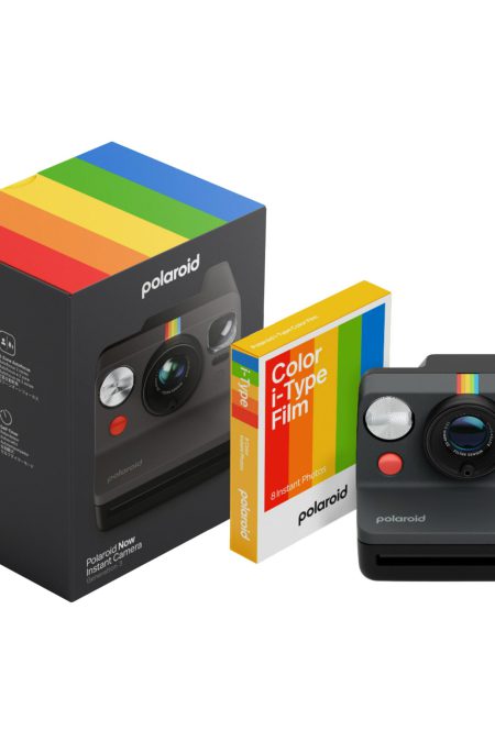 Polaroid Now Generation 3 Analog Instant Camera (Black) and Color Film Bundle (8 Photos)