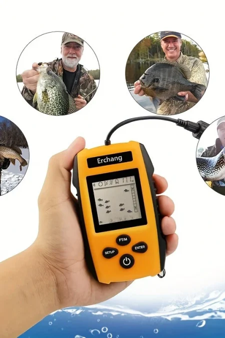 TL88E Portable Fish Finder Real-time Sonar Sensor LCD Display Water Depth Fish Location 200kHz Ultrasonic Underwater Fis