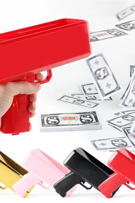 Electric Money Gun Money Fabricate Bills Cash Shooting Toy Battery Operated Fun Party Prop