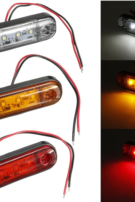 LED Side Marker Indicator Light Waterproof For 12V 24V Trailer Truck Bus Lorry Van