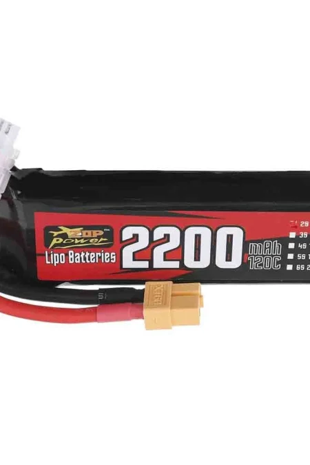 ZOP Power 7.4V 2200mAh 120C 2S LiPo Battery XT60 Plug with Adaper for RC Drone