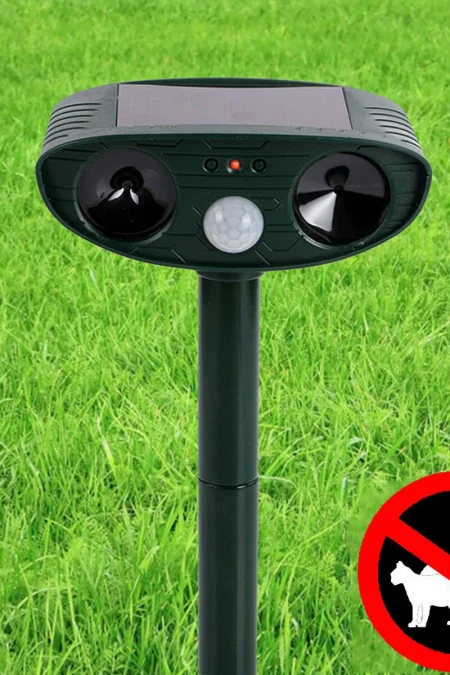Outdoor Garden Solar Ultrasonic Repeller PIR Pest Animal Mouse Fox Cat Dog Repellent
