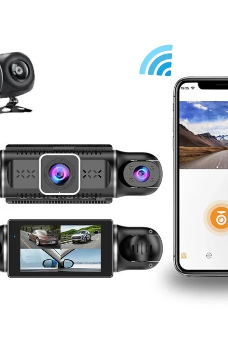 4 Channel 3-Inch IPS HD Dash Cam Night Vision Quad-Recording 1080P GPS Driving Recorder WiFi Connect Accident Recording