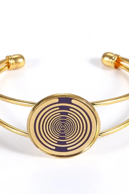 MWO Polarized Disc Bracelet Multi-wave Oscillator Energy Necklace Pure Copper Gold-plated Jewelry Regulates Cell Frequen