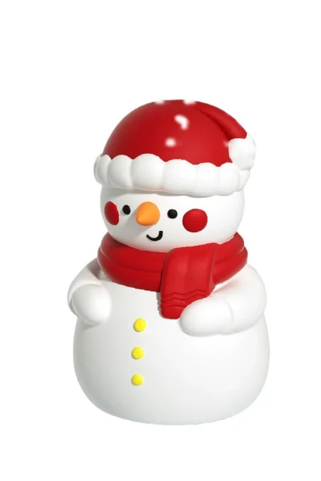 Snowman Pat Light Colorful Atmosphere Light Christmas Children's Gift Bedroom Bedside Silicone Night Light Accompanying