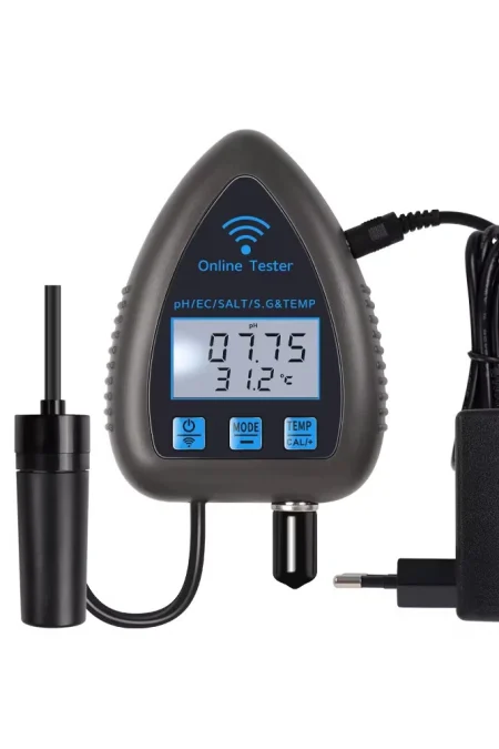 Tuya WiFi Bluetooth 5 in 1 Water Quality Monitor PH EC SALT SG Temperature Multi Function Water Analyzer APP Control for