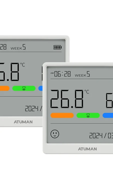NEW 1/2PCS Atuman THSE Temperature and Humidity Meter with Ultra-Sensitive Sensors Type-C Rechargeable Wide Range Monito