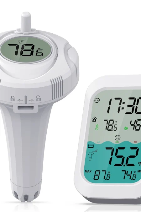 MESTEK CP02 Wireless Floating Thermometer Pool Water Temperature Monitor 500ft Range LED Backlight Waterproof Indoor Out