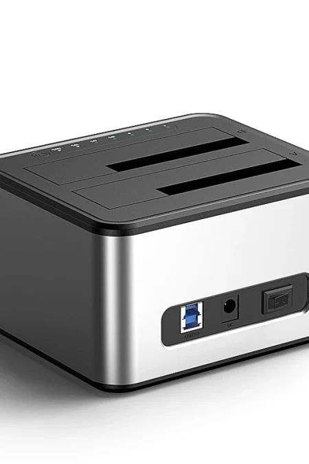 Blueendless HD07A Dual Bay External Hard Drive Dock USB3.0 High Speed for 2.5/3.5-Inch Hard Drives Offline Cloning Data