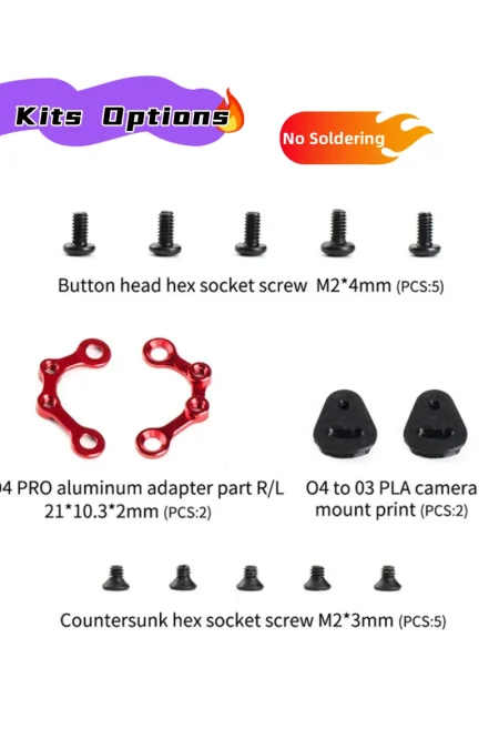 1-5 Kits Axisflying DJI O3 to O4 Pro Adapter - Frame Conversion for MANTA 5/C35 V2/C30, Plug & Play