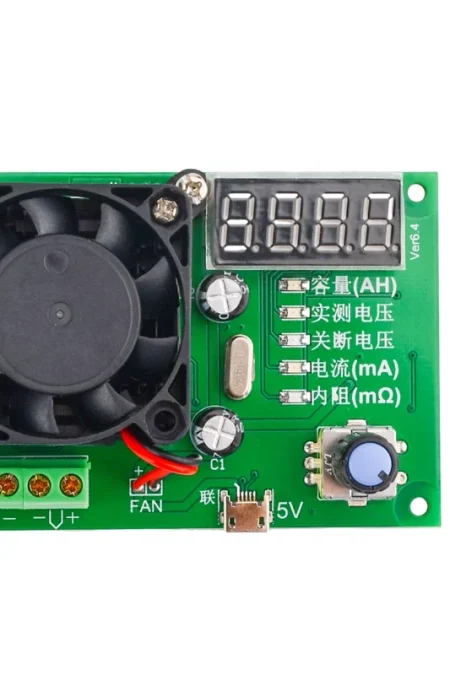 TEC-06 Battery Capacity Tester 16W Electronic Load LED Display with Fan DAC Loop Control for Power Supply Battery Single
