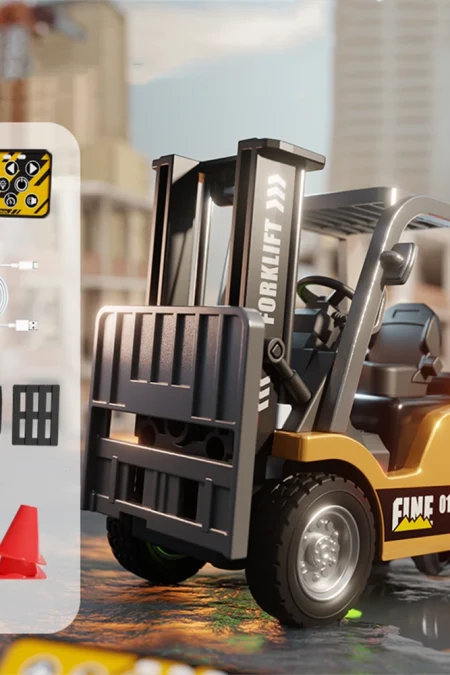 TRASPED HG4-243 RTR 1/64 2.4G Mini RC Car Alloy Forklift Support App Remote Controlled LED Light Sound Engineering Vehic