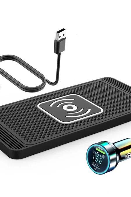 15W Car Wireless Charger Fast Wireless Car Charger Silicone Pad Stand for Smart Phones for iPhone 16 16 Pro 15 14 13 for