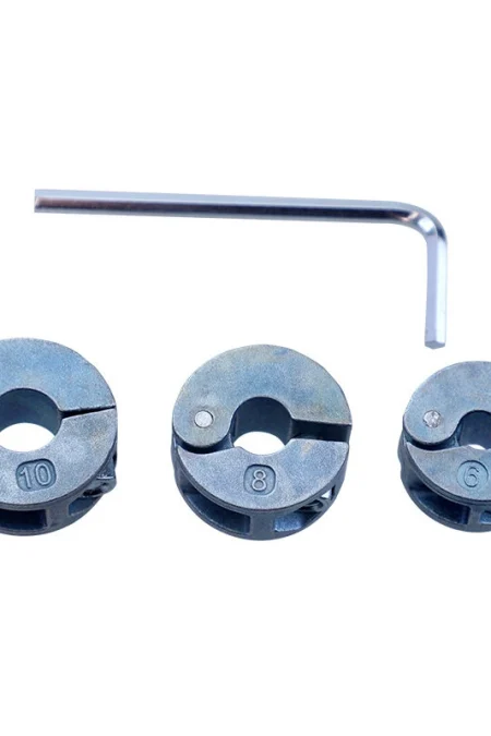 3Pcs MM/Inch Drill Bit Stop Collar Set Zinc Alloy High Precision Depth Control 6mm-10mm 1/4-3/8 Inch Wrench Included Too