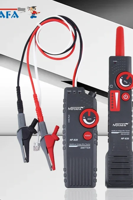 NOYAFA NF-820 Underground Cable Locator with Alligator Clip Anti-Interference High&Low Voltage Wire Locator Network Wire