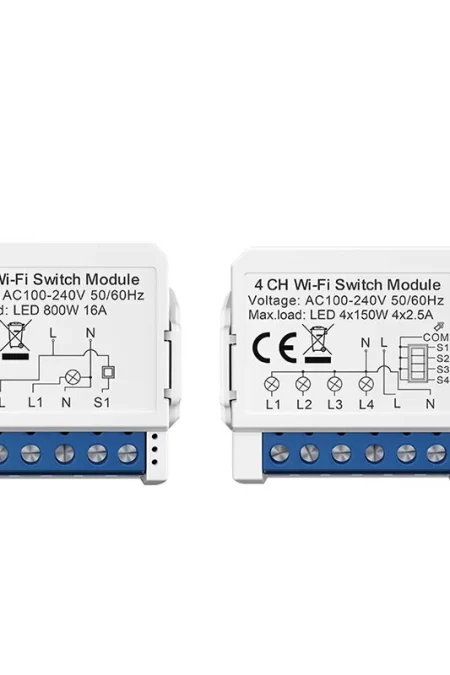 Tuya WiFi Smart Switch Module 1/2/3/4CH Supports 2 Way Control App Remote Control DIY Light Switch Module 100-240V Work