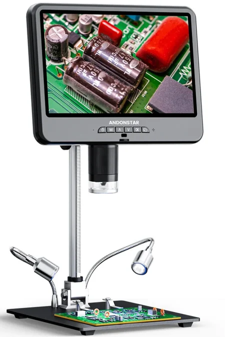ANDONSTAR AD208SE 4K UHD HDM Digital Microscope 5x-1500X Magnification 10.1 Inch 3840PX2160P IPS Screen Support for Elec