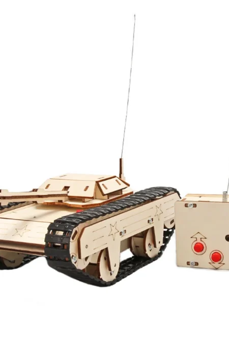 Wooden Remote Control Tank Model Assembly Kit DIY Children's Science Experiment Education Puzzle Toy Student Technology