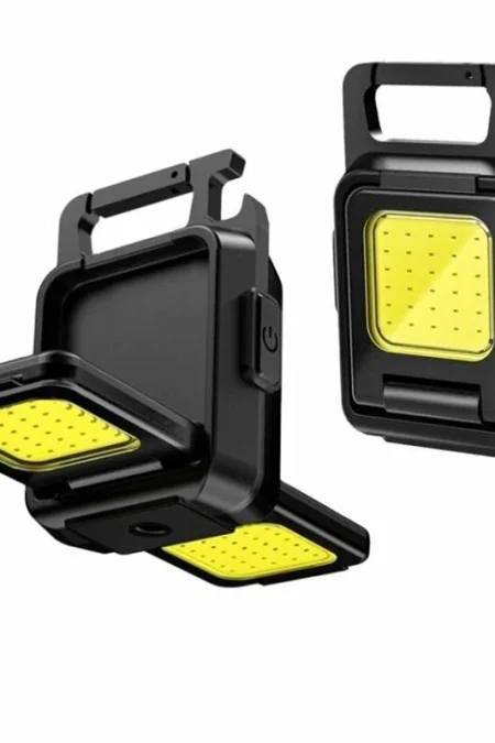 Mini LED Flashlight Keychain Light Double COB Lightswith Magnet Built-in Battery USB Rechargeable Work Lights