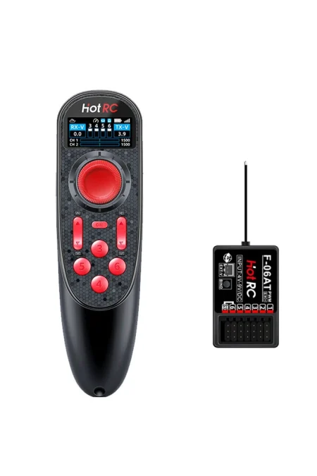 HOTRC DS650 2.4GHz 6CH FHSS Transmitter Color Display Built-in 3.7V 1500mAh Battery Radio Controller With Receiver for R