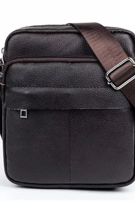 BULLCAPTAIN Genuine Leather Mens Crossbody Bag Compact Messenger Bag Portable Zipper Design Business Casual Fashion Shou