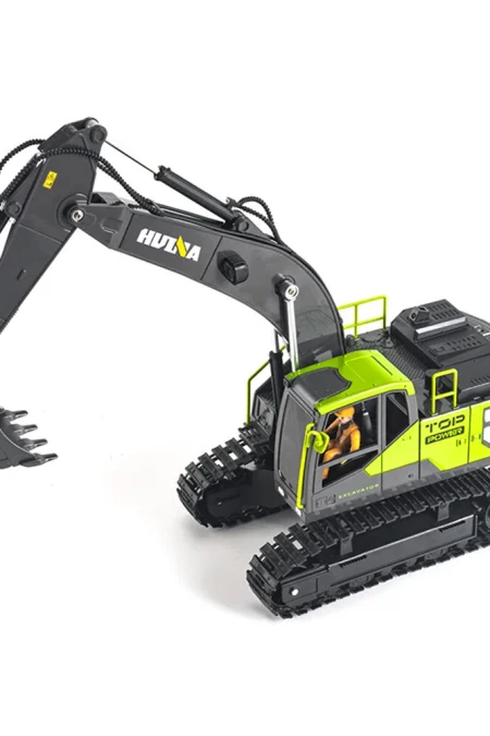 HuiNa Toys 1661 RTR 1/18 2.4G 13CH RC Excavator Alloy Bucket Engineering LED Light Spray 680° Rotation Remote Control Ve
