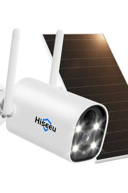 Hiseeu C40 4MP 2.5K Solar Powered Security Camera Rechargeable WiFi Outdoors Camera Color Night Vision Motion Detection