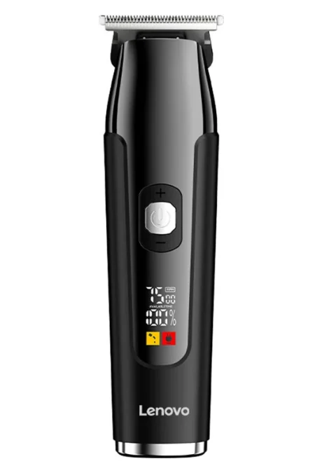 Lenovo Hair Clipper with LED Display 7000RPM Motor & 5 Speed Settings 240Min Cordless Use USB Charging 3 Guide Combs for