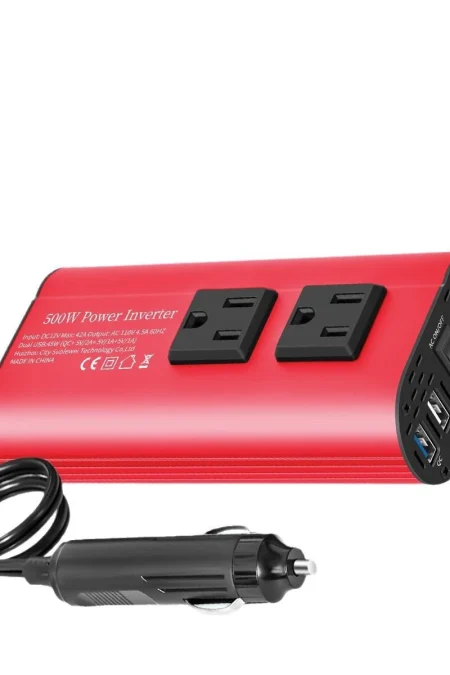 12V to 220V Car Inverter Modified Sine Wave Car Power Converter 500W Peak Power Quick and Smart Charging