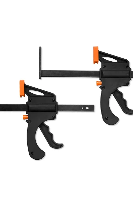 Quick Ratchet Track Saw Guide Rail Clamp for DeWALT Track with 2.5 Inch Throat and 7.5 Inch Maximum Opening Quick Releas