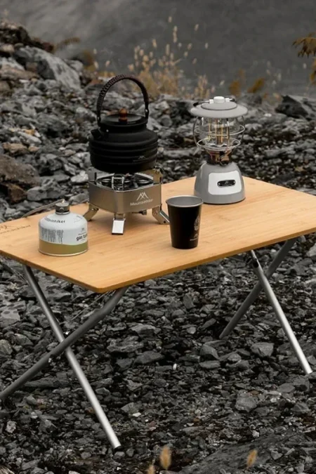 Outdoor Camping Bamboo Folding Table Portable Fast Storage Folding Desk Outdoor Dining Table Picnic BBQ Table