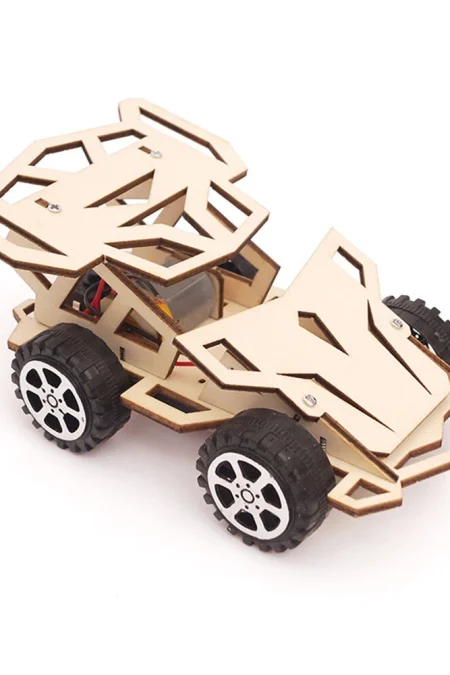 Wooden 4WD Racing Car Model Assembly Kit DIY Children's Science Experiment Education Puzzle Toy Student Technology Small